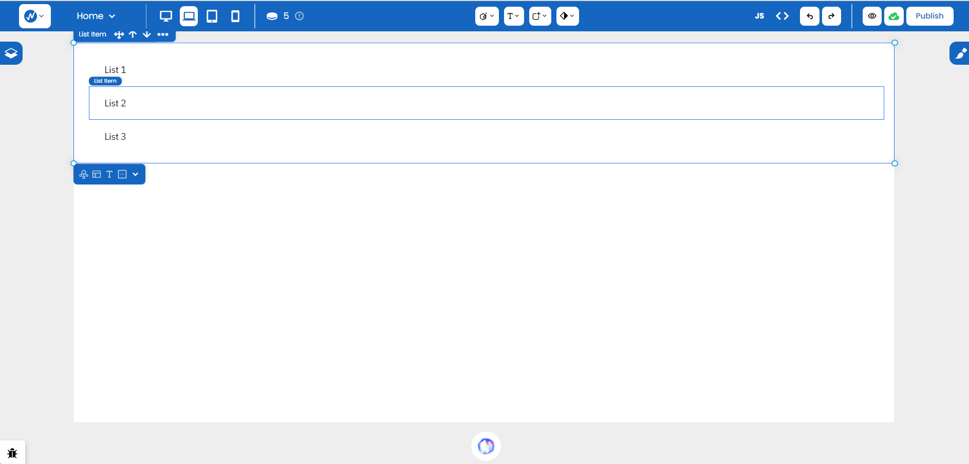 WebbsAI Panel Basic > List and List Item