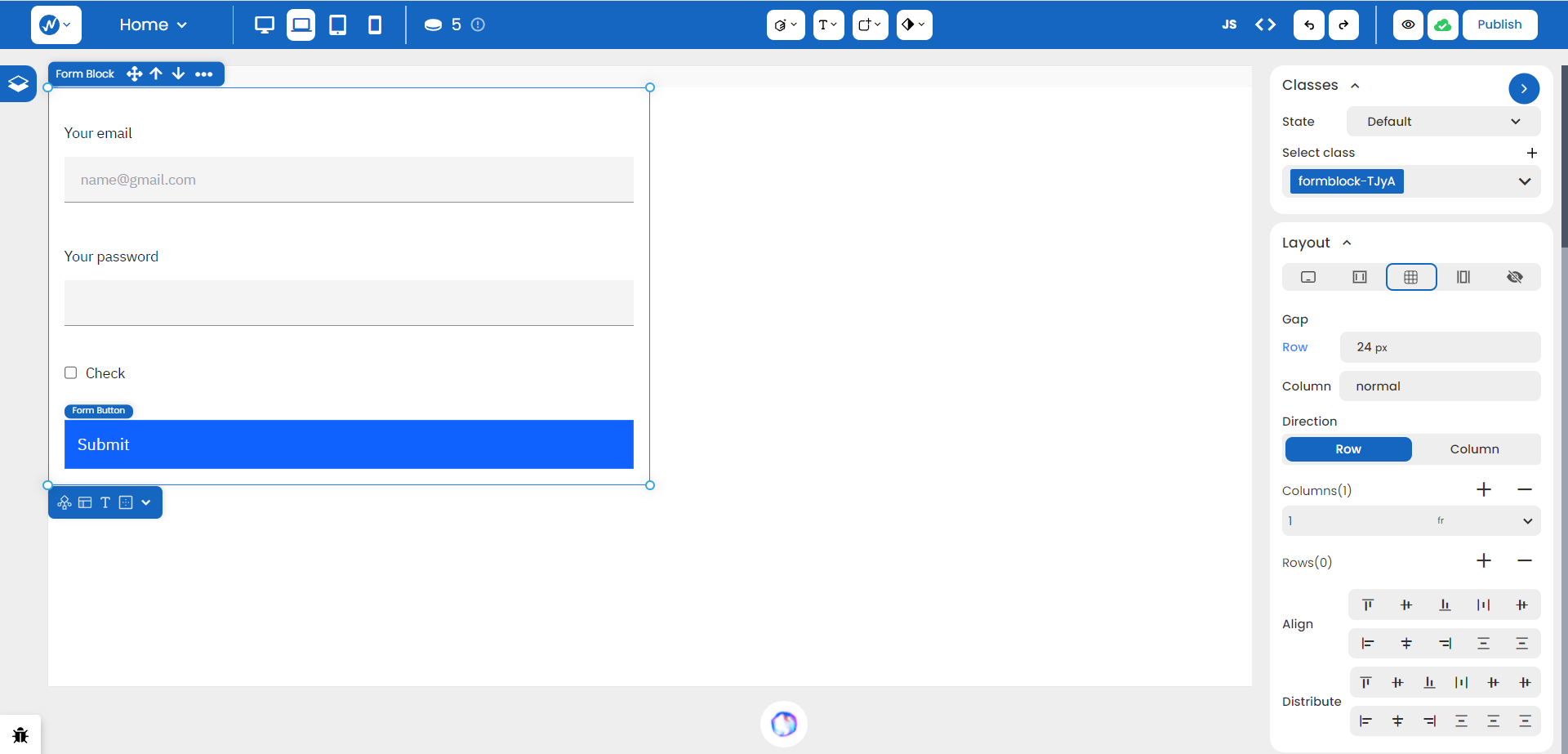 WebbsAI Forms > Form Block